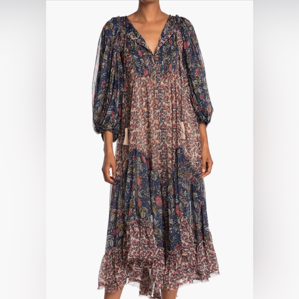 NWT FREE PEOPLE Estelle Chiffon Maxi Dress